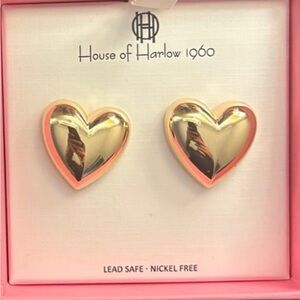 House of Harlow 1960 Gold Heart Earrings